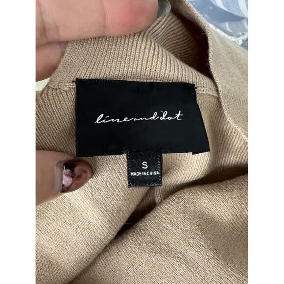 Line & Dot Favorite Geometric Neck Sweater Taupe Asymmetrical Size Small Women’s - Picture 4 of 6